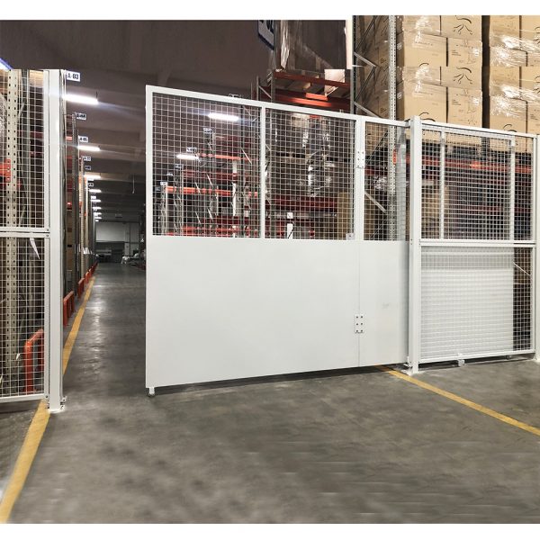 Warehouse Security Manual Metal Rail Mounted Sliding Fence Door