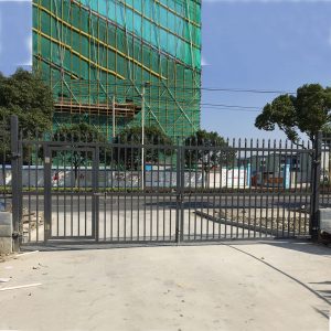 Spear Top Metal Fence Unequal Double Swing Gate