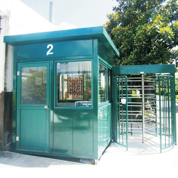 Commercial Security Kiosk Guard Booths with Full Height Turnstile